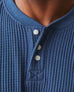 Men's Waffle Long Sleeve Henley - Marine Navy